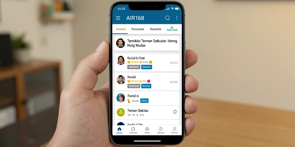 Tampilan screenshot utama AIR168 dengan antarmuka pengguna yang intuitif.