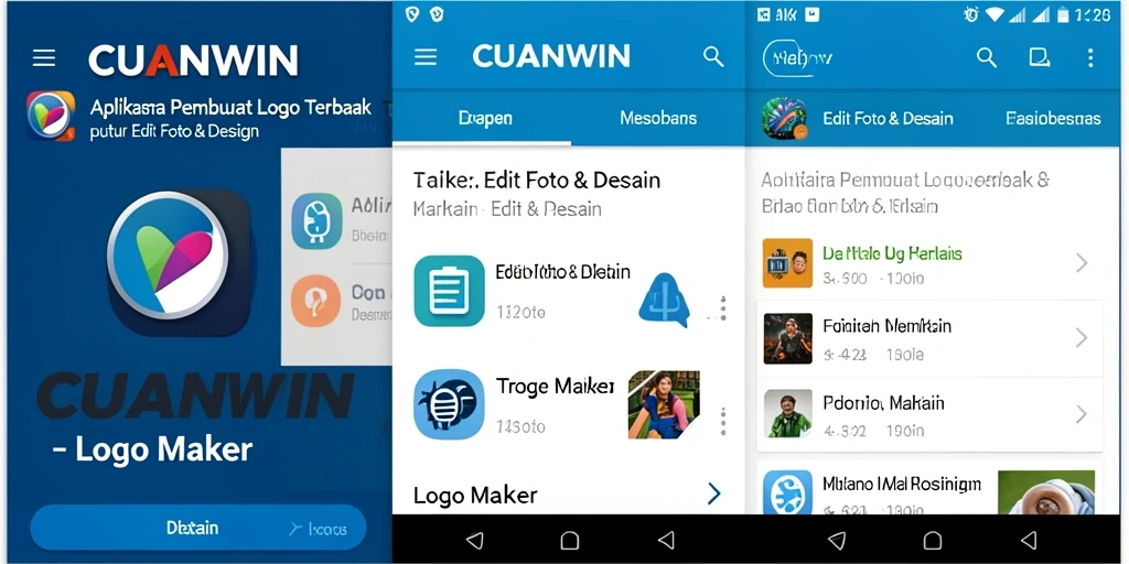 Tampilan antarmuka CUANWIN dengan fitur Logo Maker yang lengkap.
