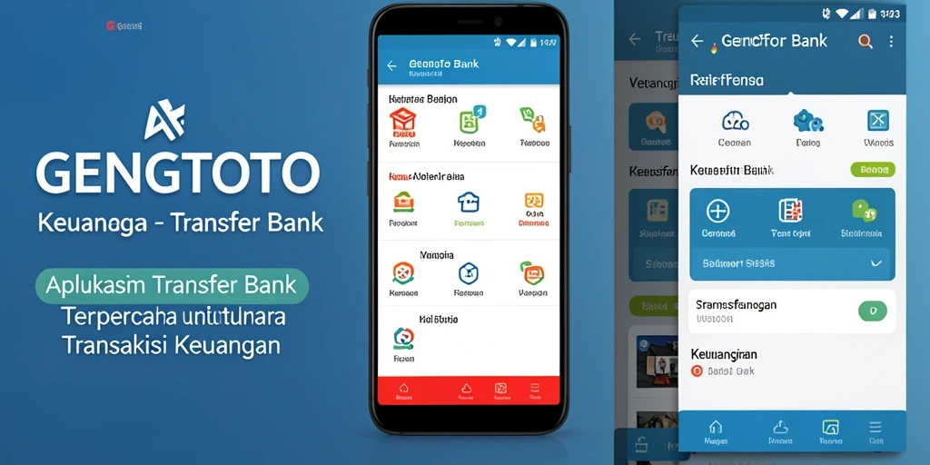 Antarmuka pengguna GENGTOTO yang sederhana untuk transaksi Transfer Bank.