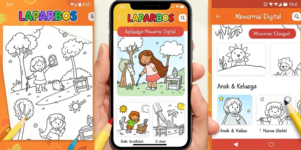 Tampilan antarmuka LAPARBOS yang menarik dan ramah anak.